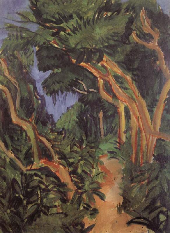Ernst Ludwig Kirchner Fehmarn Landscape-forest path China oil painting art